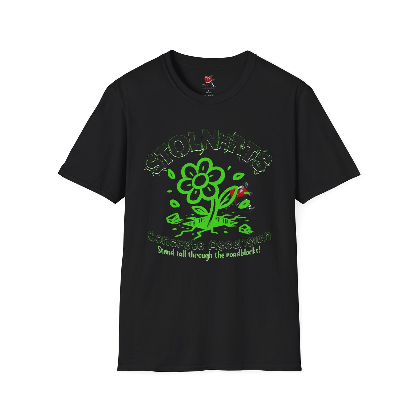 STOLNHRTS Concrete Ascension Green Flower T-shirt - STOLNHRTS Apparel Co.T-Shirt